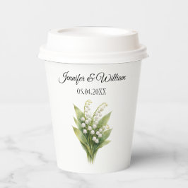 Lily Of The Valley White Floral Wedding Pappbecher