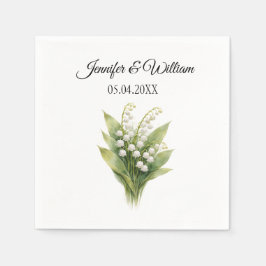 Lily Of The Valley White Floral Wedding Serviette