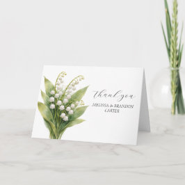 Lily of The Valley White Floral Wedding Thank you Dankeskarte