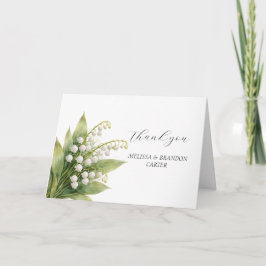 Lily of The Valley White Floral Wedding Thank you Dankeskarte