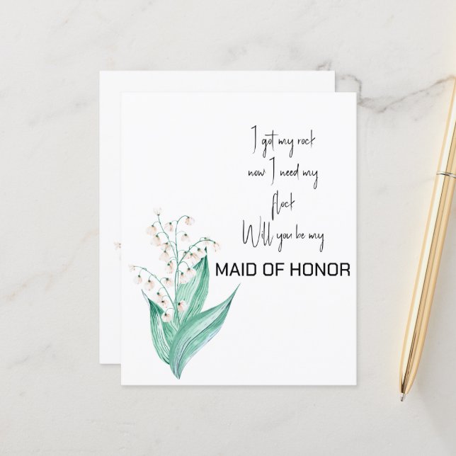 Lily of the Valley wirst du meine Trauzeugin sein (Vorderseite/Rückseite Beispiel)