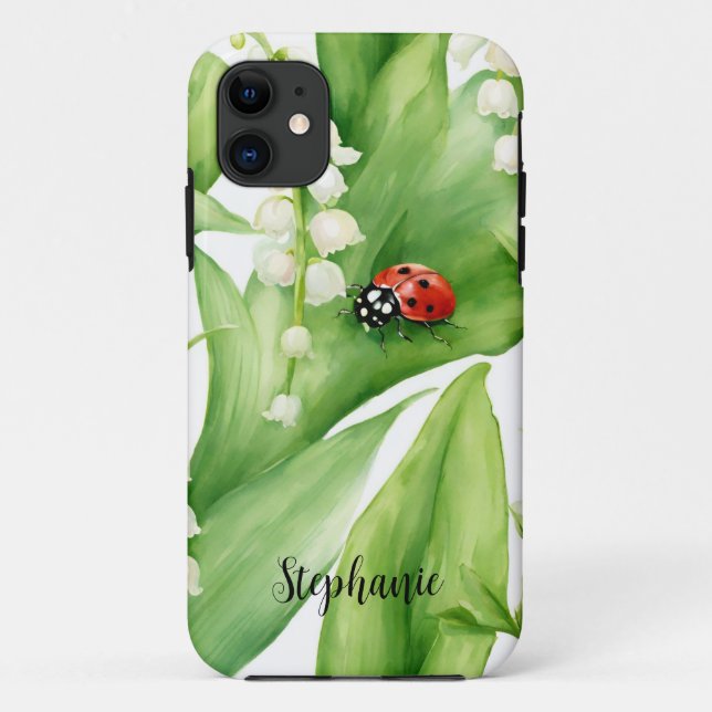 Lily of the Vally Lady Bug Handy Fall Case-Mate iPhone Hülle (Rückseite)