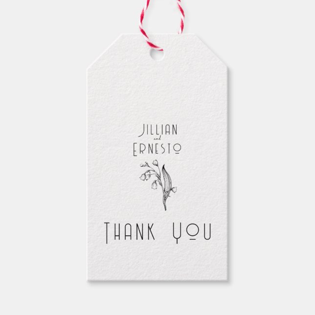 Lily of Valley Collection | Weiße Anwendung Geschenkanhänger (Vorderseite)