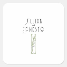 Lily of Valley Collection | Weiße Anwendung Quadratischer Aufkleber