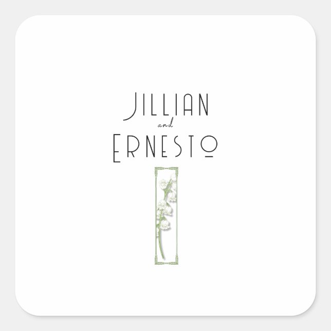 Lily of Valley Collection | Weiße Anwendung Quadratischer Aufkleber (Vorderseite)