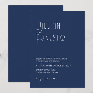 Lily of Valley   Dark Blue Solid Custom Einladung
