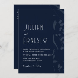 Lily of Valley | Dunkelste blaue, fest verblasste Einladung