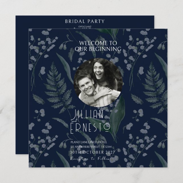 Lily of Valley Ferns | Dark Blue Foto Program Programm (Vorne/Hinten)