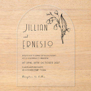 Lily of Valley   Keine Farbe entfernbare Abbildung Acryleinladungen