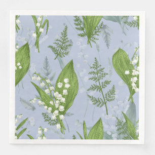 Lily of Valley mit Ferns   Babyblau Serviette