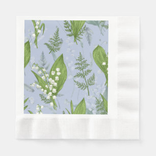 Lily of Valley mit Ferns   Babyblau Serviette