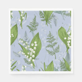 Lily of Valley mit Ferns | Babyblau Serviette
