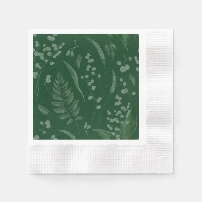 Lily of Valley mit Ferns | DDC Green Non Custom Serviette (Vorderseite)