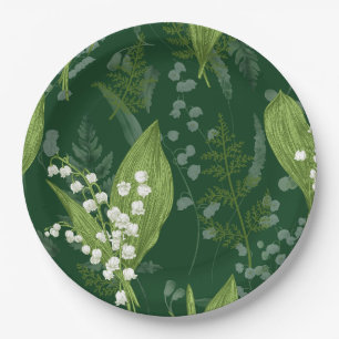 Lily of Valley mit Ferns Dunkelgrün, nicht kunde Pappteller