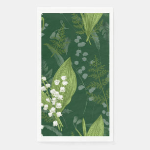 Lily of Valley mit Ferns   Dunkelgrün Serviette