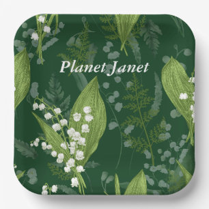 Lily of Valley mit Ferns Dunkelgrüne Gewohnheit Pappteller