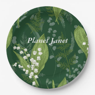 Lily of Valley mit Ferns Dunkelgrüne Gewohnheit Pappteller