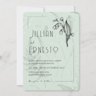 Lily of Valley mit Ferns | Sage Green Custom Einladung