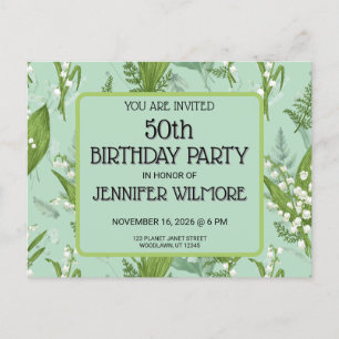 Lily of Valley mit Ferns   Sage Green Custom Postkarte