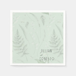 Lily of Valley mit Ferns   Sage Green Custom Serviette