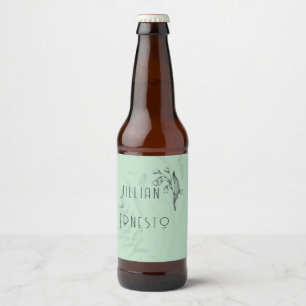 Lily of Valley mit Ferns Weichgrün Bierflaschenetikett