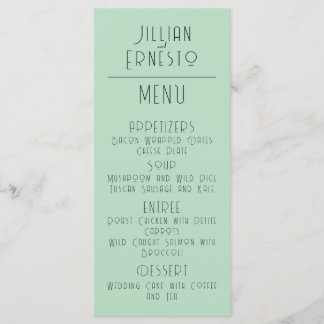 Lily of Valley mit Ferns | Weichgrün Menükarte