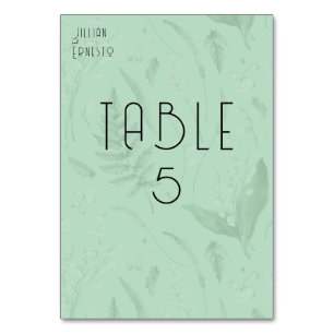 Lily of Valley mit Ferns   Weichgrün Tischnummer