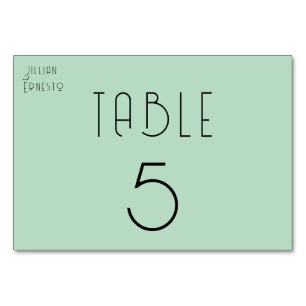 Lily of Valley mit Ferns   Weichgrüne 2-seitig Tischnummer