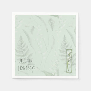 Lily of Valley mit Ferns Weichgrüne Anwendung Serviette