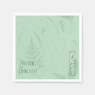 Lily of Valley mit Ferns Weichgrüne Anwendung Serviette