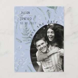 Lily of Valley   Periwinkle Blue - Save the Date Postkarte