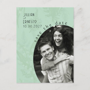 Lily of Valley   Sage Green Save the Date Postkarte