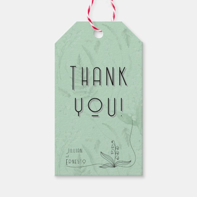 Lily of Valley | Weiche grüne Dankeschön an Sie mi Geschenkanhänger (Vorderseite)