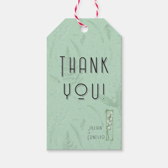 Lily of Valley | Weiche grüne Dankeschön an Sie mi Geschenkanhänger (Vorderseite)