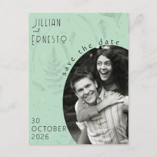 Lily of Valley   Weichgrünes Foto Save the Date Postkarte