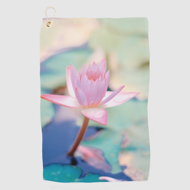Lily Pad Blume Golfhandtuch (Vorderseite)