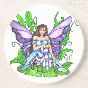 Lily Pad Fairy Sandstein Untersetzer