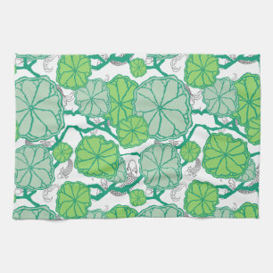 Lily Pad Koi Pond Pattern Kitchen Geschirrtuch