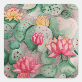 Lily Pad Quadratischer Aufkleber