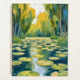 Lily Pad Teich | Grüne Aquarell-Natur Planer