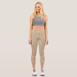 Lily Pattern Wiederholungsmotiv Capri Leggings