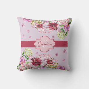 Lily & Peony Floral Lila Kissen