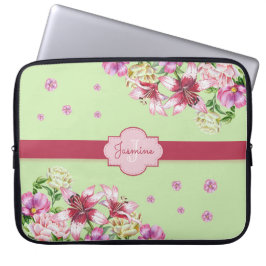 Lily & Peony Floral Mint Green Laptopschutzhülle