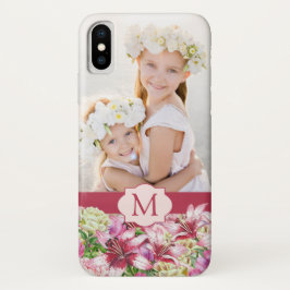 Lily Peony Floral Monogram Foto Case-Mate iPhone Hülle