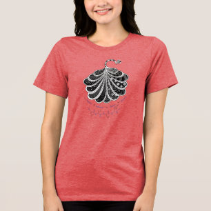 LILY-Peptid, Pfau mit individuellem Text, hell Tri-Blend Shirt