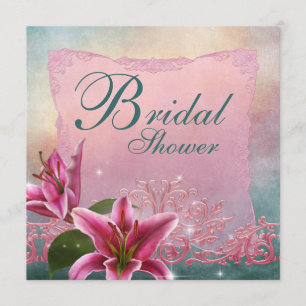 Lily Pink Aquamarin Blue Lily Bridal Dusche Einlad Einladung