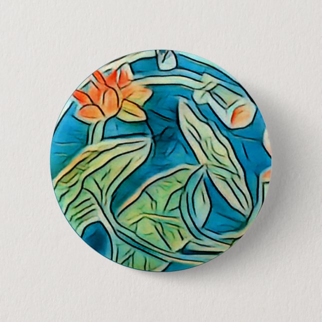 Lily Pond Sticker Button (Vorderseite)