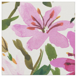 LILY PROLIFERIERUNG Pink Floral Watercolor  Stoff