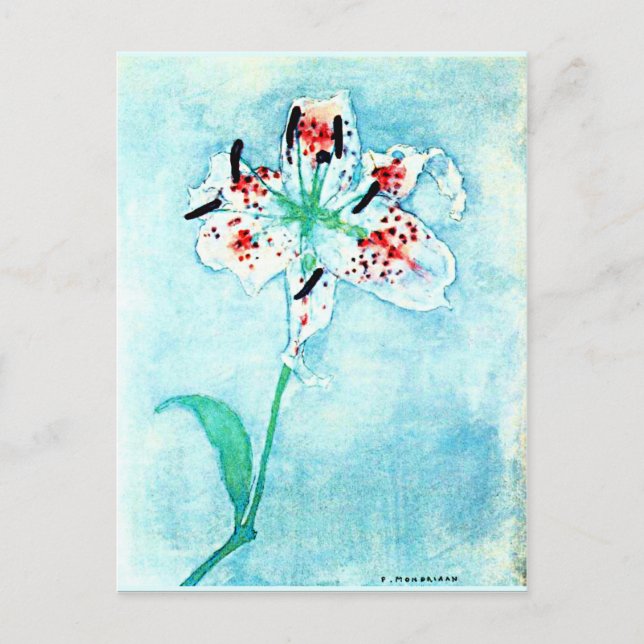Lily, schönes Gemälde von Piet Mondrian Postkarte (Vorderseite)