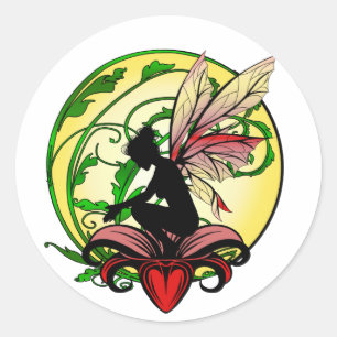 Lily Shadow Fairy Runder Aufkleber